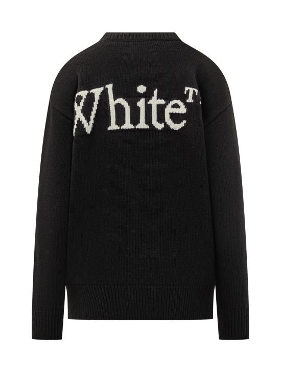 25FW 오프화이트 스웨터 OWHE10OF25KNI002 1001 BLACK WHITE - OFF WHITE
