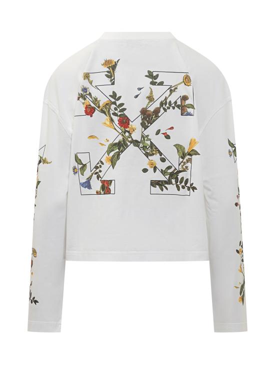 25FW 오프화이트 긴팔 티셔츠 OWAB038F25JER001 0110 WHITE BLACK - OFF WHITE