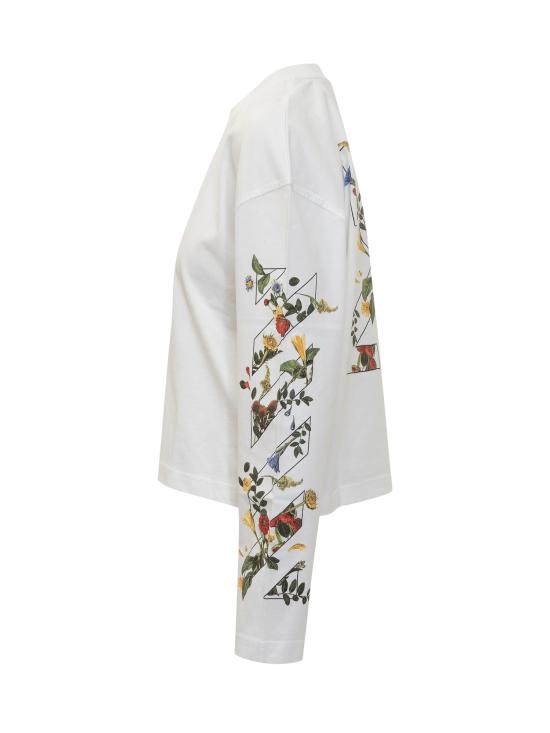 25FW 오프화이트 긴팔 티셔츠 OWAB038F25JER001 0110 WHITE BLACK - OFF WHITE