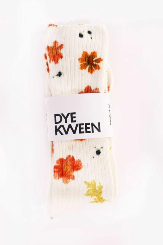  DYE KWEEN 양말 다이 퀸 프레스드 플라워 대나무