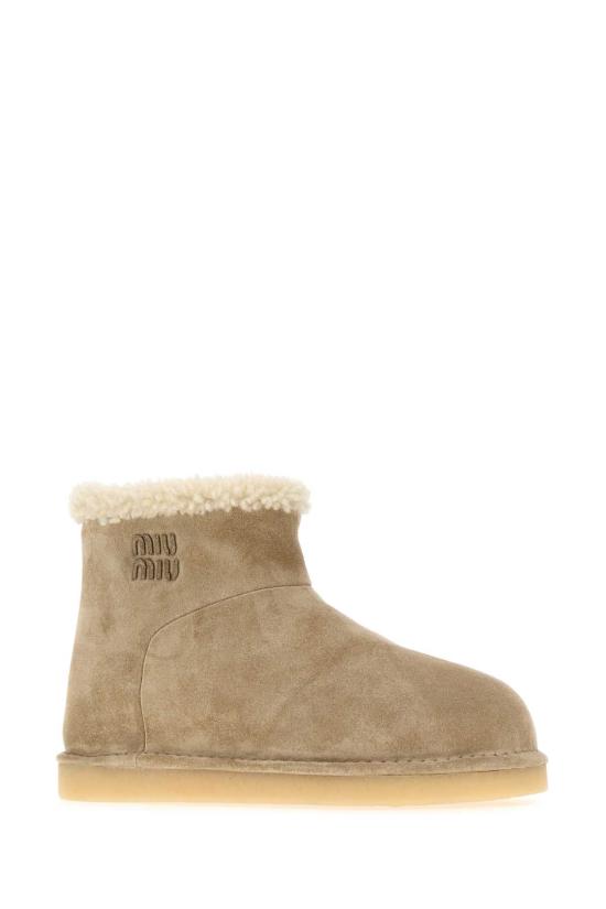 26FW 미우미우 스웨이드 앵클 부츠 5T515EFZF15Z0G F0F24 Animal Print - MIU MIU