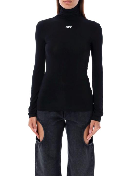 25FW 오프화이트 긴팔 티셔츠 OWAD122C99JER003 1001 BLACK