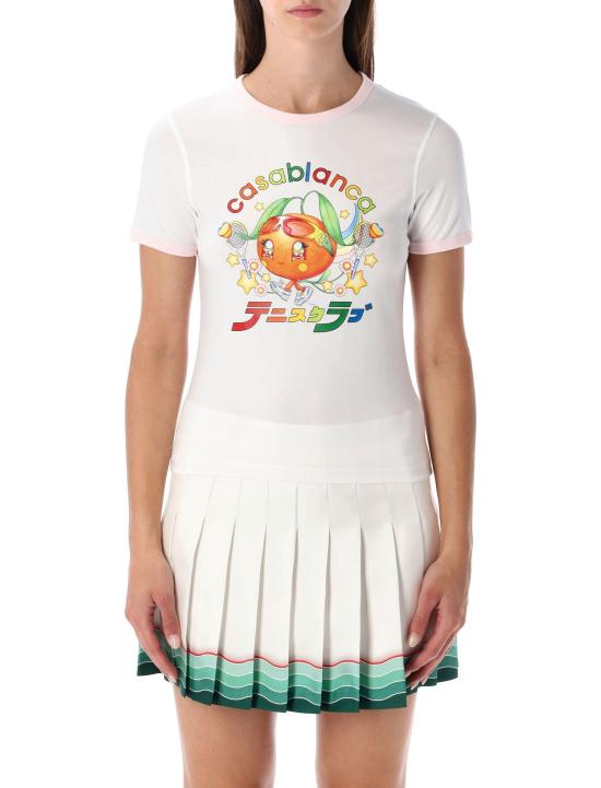 25FW 카사블랑카 반팔 티셔츠 WAW25JTS04901 WHITE ORAN WHITE ORANGE MASCOT