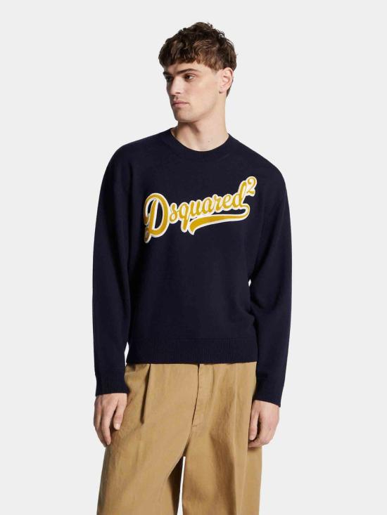 25FW 디스퀘어드2 스웨터 S74HA1552D13142 477 DARK DENIM BLUE - DSQUARED2