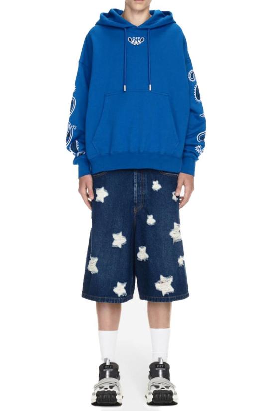  오프화이트 스웨터 OMBB085S24FLE0034601 BLUE - OFF WHITE