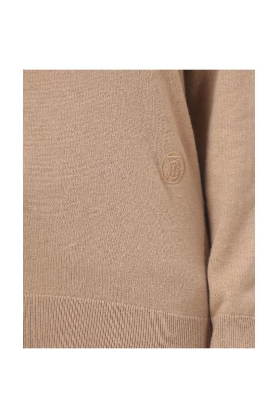  버버리 스트라이프 칼라 캐시미어 스웨터 8048429 1005 Brown - BURBERRY