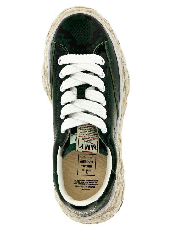 26SS 메종 미하라 야스히로 찰스 OG솔 파이톤 프린티드 레더 로우탑 스니커즈 A14FW712GREEN Green - MAISON MIHARA YASUHIRO