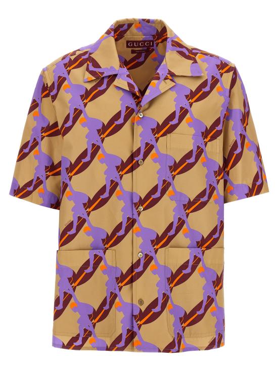 25SS 구찌 프린트 라이트 코튼 포플린 셔츠 821498Z7AMZ2040 Multicolor