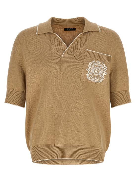 25FW 발망 반팔 티셔츠 FH1GB049KI76GMP Beige