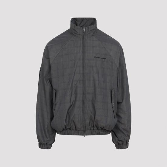 25FW 발렌시아가 체크 집업 자켓 843937 TSO40 1460 GREY BLUE