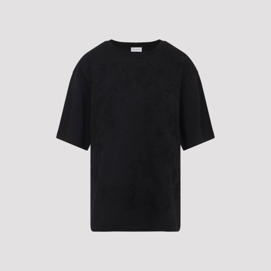 25FW 드리스 반 노튼 반팔 티셔츠 2520111192603 900 BLACK - DRIES VAN NOTEN