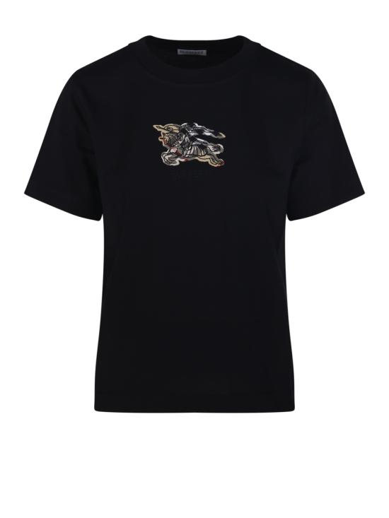 25FW 버버리 EKD 체크 코튼 티셔츠 8116164 A1189 BLACK