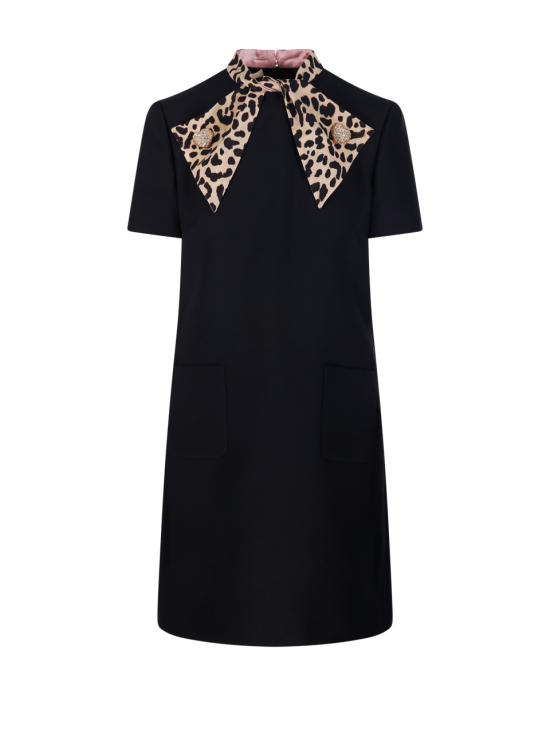 25FW 발렌티노 가라바니 숏 원피스 7B3VAFH51CF BNH NERO ANIMALIER