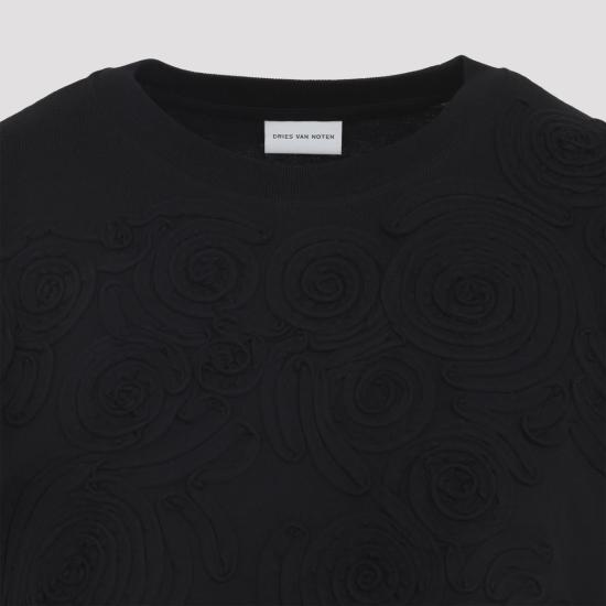 25FW 드리스 반 노튼 반팔 티셔츠 2520111192603 900 Black - DRIES VAN NOTEN