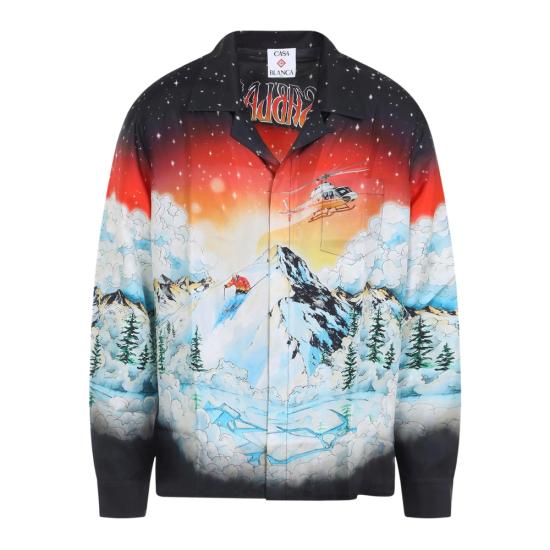 25FW 카사블랑카 긴팔 셔츠 SH 006 06 SKILA BLACK