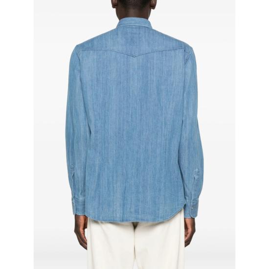 25FW 마짜렐리 데님 셔츠 CANVAS 25 BL2 BLUE - MAZZARELLI
