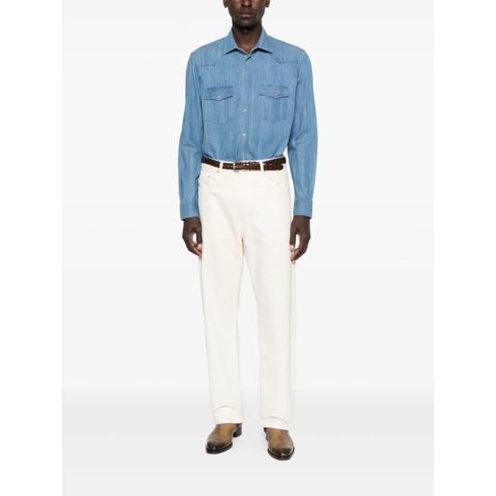 25FW 마짜렐리 데님 셔츠 CANVAS 25 BL2 BLUE - MAZZARELLI