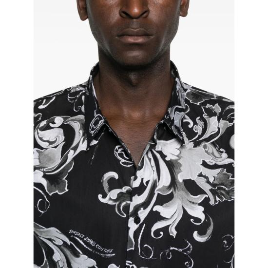 25FW 베르사체 셔츠 79GAL2S0 NS698 899 BLACK WHITE - VERSACE