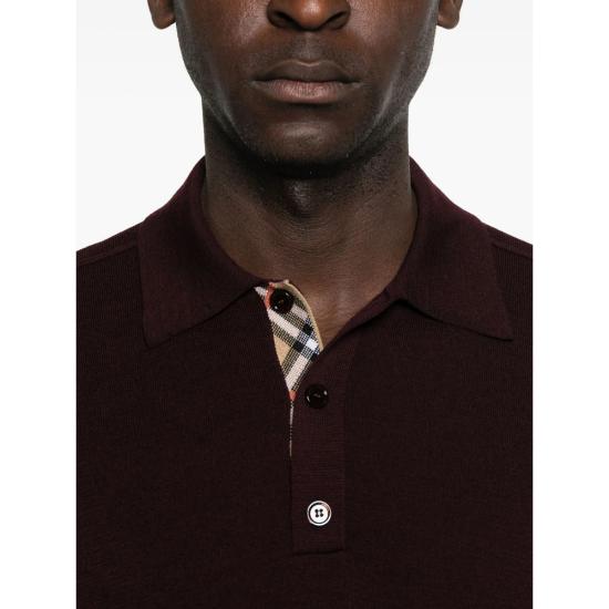 25FW 버버리 울 폴로 셔츠  8113790 MARCUS C1494 RED - BURBERRY