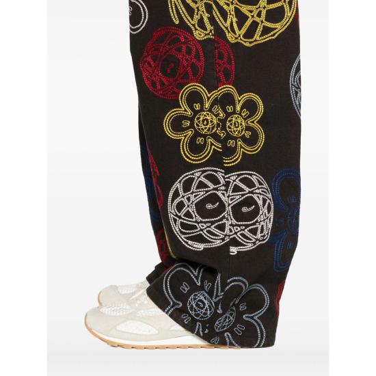 25FW 겐조 스트레이트 팬츠 FF65PA3839G2 91 BROWN YELLOW - KENZO