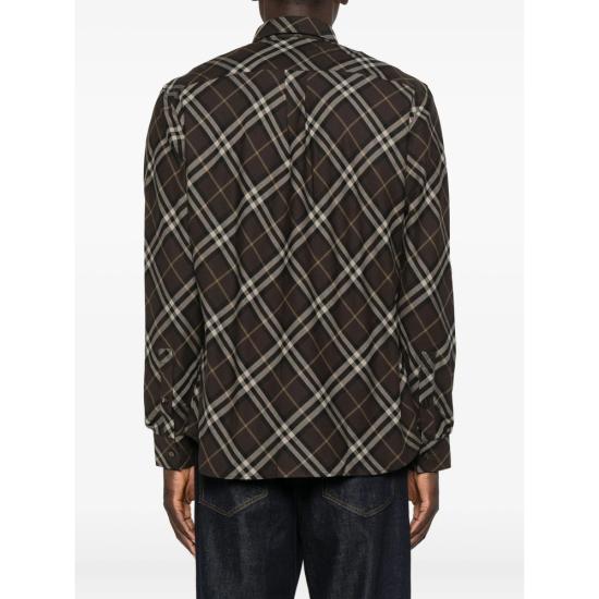 25FW 버버리 릴랙스핏 체크 코튼 플란넬 셔츠 릴랙스핏 체크 코튼 플란넬  8115498 ROAN B2412 BROWN - BURBERRY