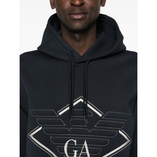 25FW 엠포리오 아르마니 후드 티셔츠 AF18339 EM002882 MB367 BLUE - EMPORIO ARMANI