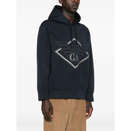 25FW 엠포리오 아르마니 후드 티셔츠 AF18339 EM002882 MB367 BLUE - EMPORIO ARMANI