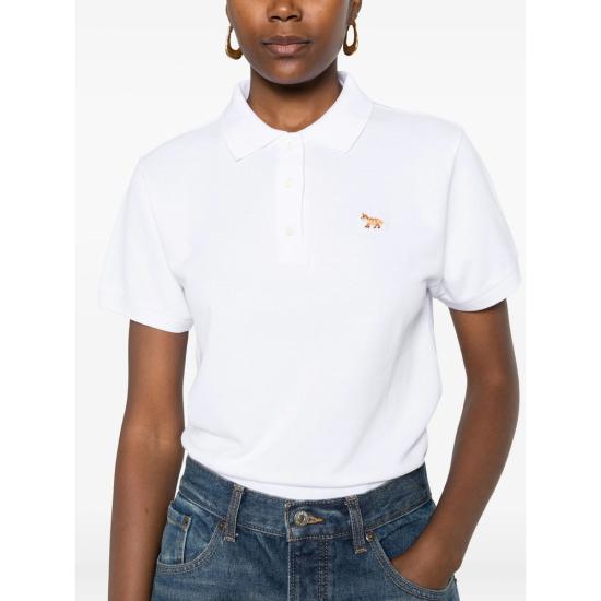 25FW 메종키츠네 베이비폭스 오버사이즈 폴로 티셔츠  OW00207KP0001 WHITE - MAISON KITSUNE