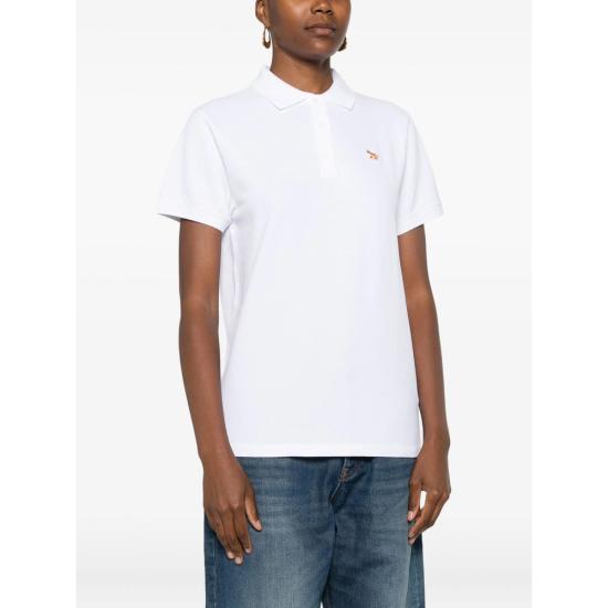 25FW 메종키츠네 베이비폭스 오버사이즈 폴로 티셔츠  OW00207KP0001 WHITE - MAISON KITSUNE