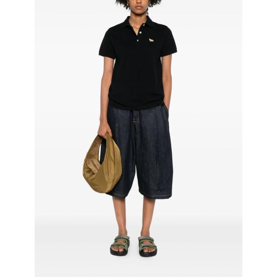 25FW 메종키츠네 베이비폭스 오버사이즈 폴로 티셔츠 OW00207KP0001 BLACK - MAISON KITSUNE