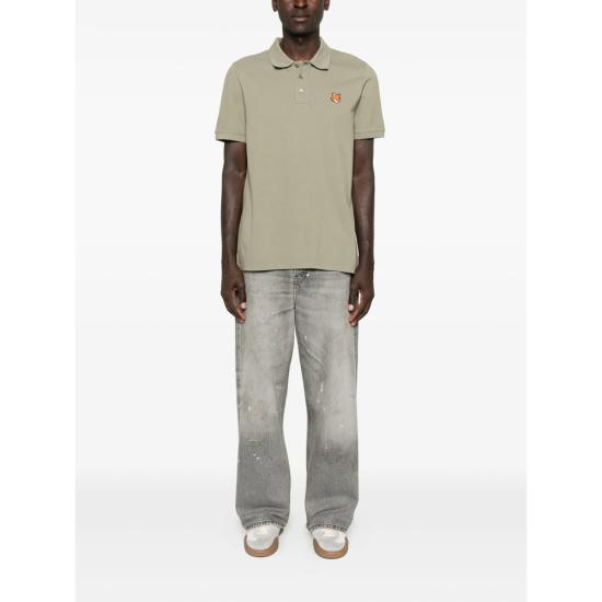 25FW 메종키츠네 폭스 헤드 레귤러 폴로 티셔츠  PM00209KP0002 LAGRE GREEN - MAISON KITSUNE