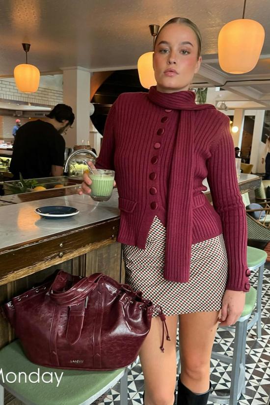  하우스오브써니 가디건 하우스 오브 서니 파워 페기 카디건 버건디 - HOUSE OF SUNNY