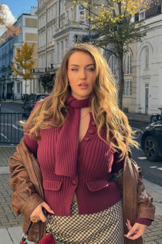  하우스오브써니 가디건 하우스 오브 서니 파워 페기 카디건 버건디 - HOUSE OF SUNNY