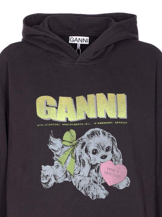 25FW 가니 후드 티셔츠 T4360 252 Grey - GANNI