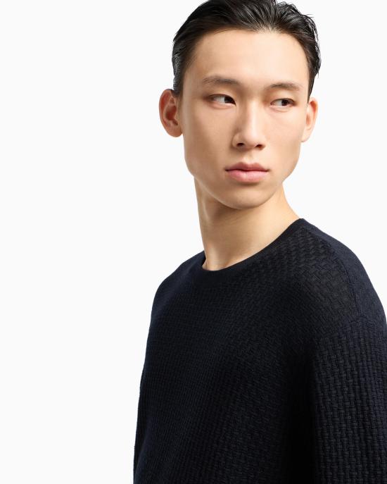 25FW 엠포리오 아르마니 스웨터 EM002196 AF13851 FB057 Blue - EMPORIO ARMANI