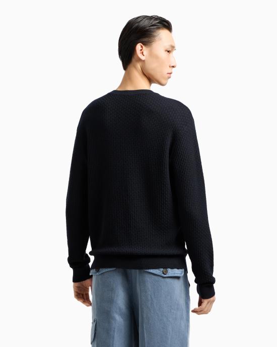 25FW 엠포리오 아르마니 스웨터 EM002196 AF13851 FB057 Blue - EMPORIO ARMANI