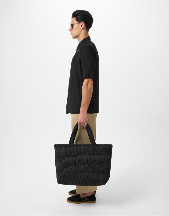 24FW 생로랑 캔버스 자수 에스파드리유 6059511P2101000 BLACK - SAINT LAURENT