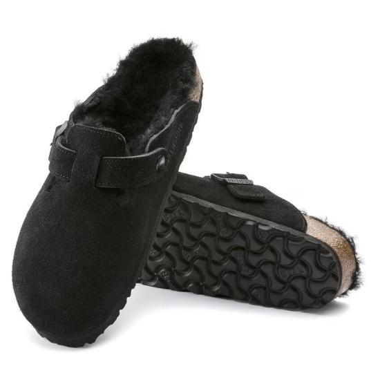 25FW 버켄스탁 뮬/슬리퍼 BOSTON SHEARLING 259883 BLACK Black - BIRKENSTOCK