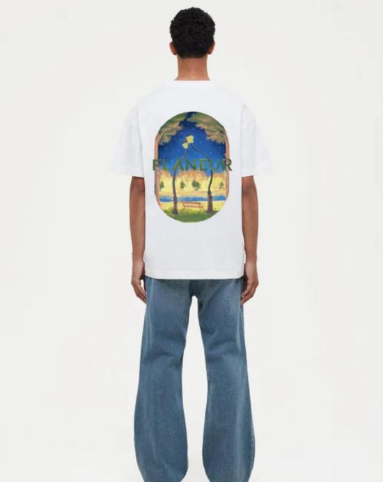 25FW 플라네르 반팔 티셔츠 FTSH083 051 White - FLANEUR