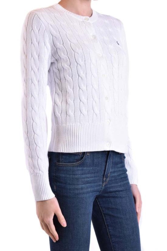 25SS 폴로 랄프로렌 포니 로고 자수 케이블 니트 크루넥 가디건  211891643001 White - POLO RALPH LAUREN