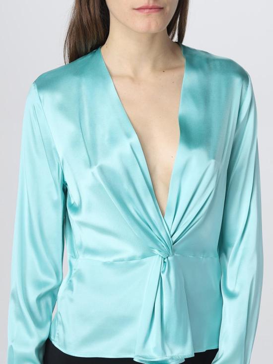  핑코 블라우스 100108ZR64 E77 Green - PINKO