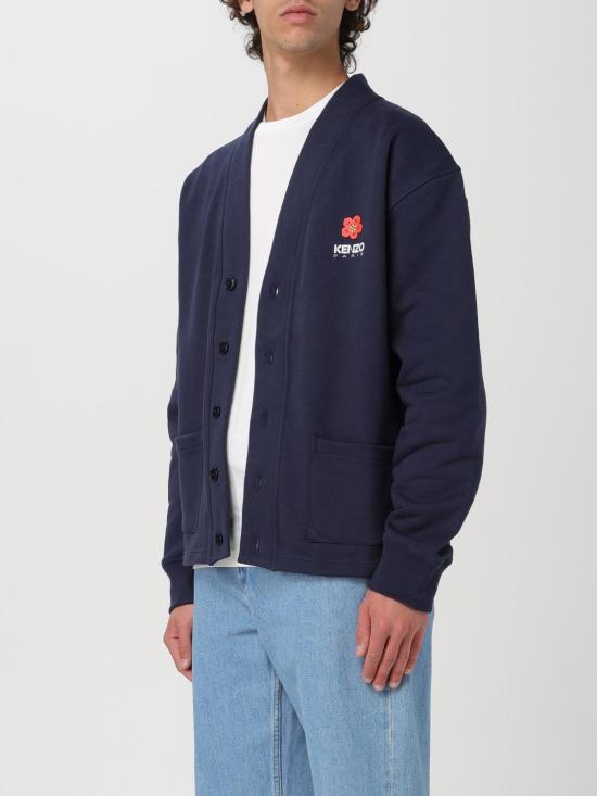  겐조 VARSITY 바시티 가디건 FD55SW4464ME 77 Blue - KENZO