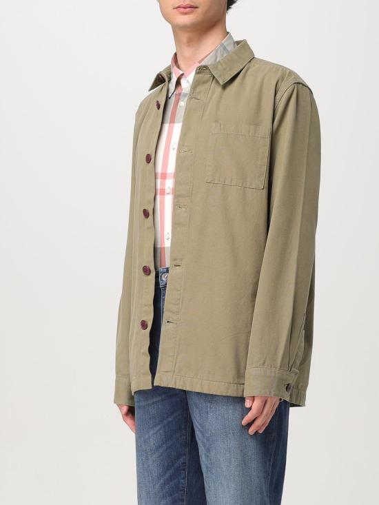 25FW 바버 워시드 코튼 오버셔츠 MOS0281 OL31 Green - BARBOUR