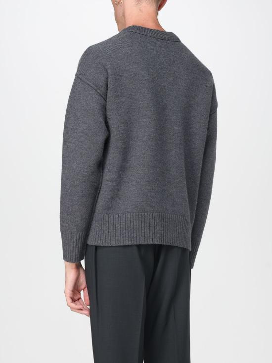 26FW 아미 빅 하트 울 크루넥 스웨터 UKS838018 084 Grey - AMI