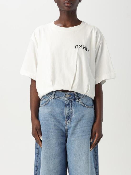 25FW 핑코 반팔 티셔츠 104257A2C0 Z05 White