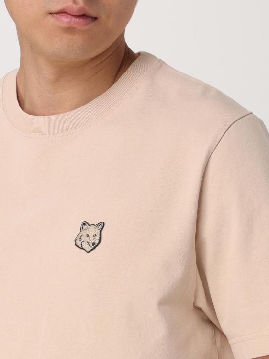 25FW 메종키츠네 볼드 폭스 헤드 패치 컴포트 티셔츠 MM00127KJ0118 P213 Yellow - MAISON KITSUNE