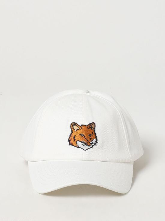 25FW 메종키츠네 라지 폭스 헤드 6P 캡  MM06103WW0096 P100 White - MAISON KITSUNE