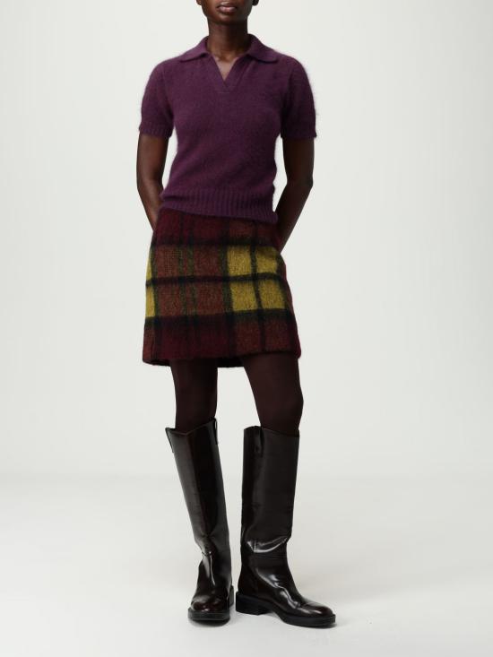 25FW 로베르토 콜리나 숏 스커트 253F60065 36 Burgundy - ROBERTO COLLINA