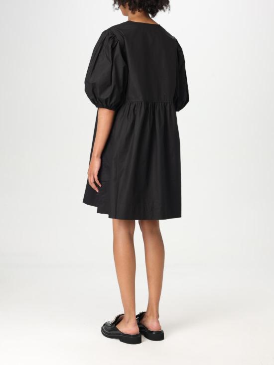 25FW 가니 코튼 포플린 타이 스트링 미니 드레스 F9005 099 Black - GANNI