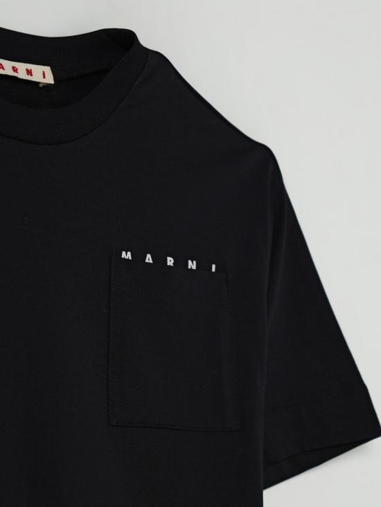 25FW [키즈] 마르니 티셔츠 M01415M00RF 0M900 Black - MARNI